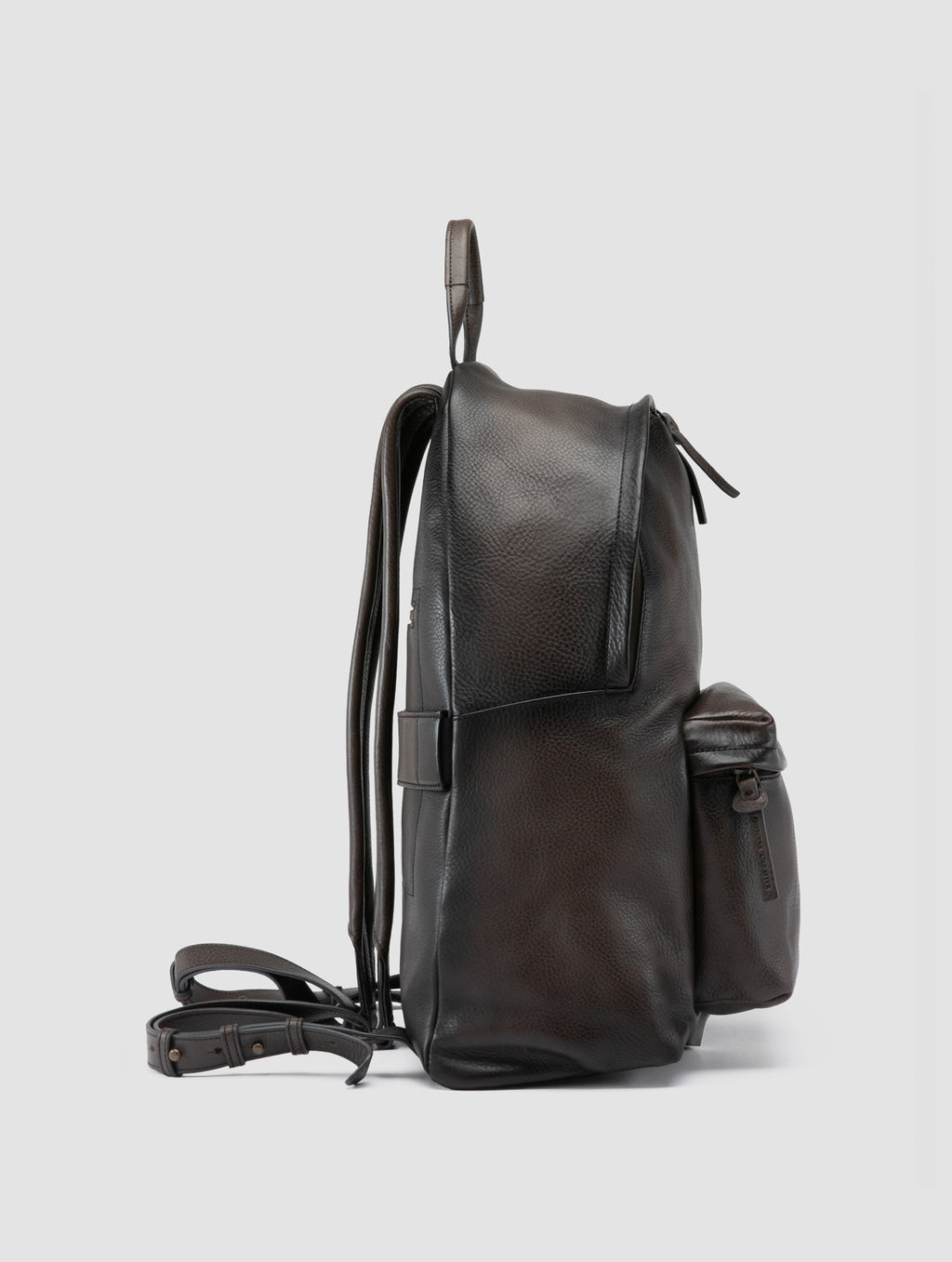 OC PACK 001 - Brown Leather Backpack - image 3,side view