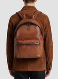 OC PACK 001 - Brown Leather Backpack - thumb image 2,side view