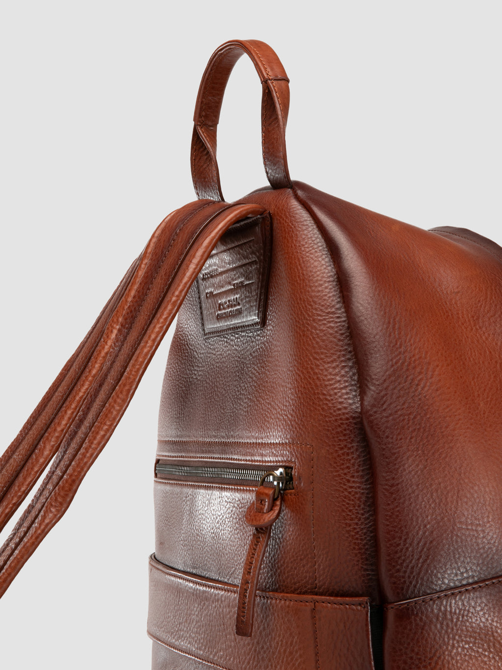 OC PACK 001 - Brown Leather Backpack - image 6,side view