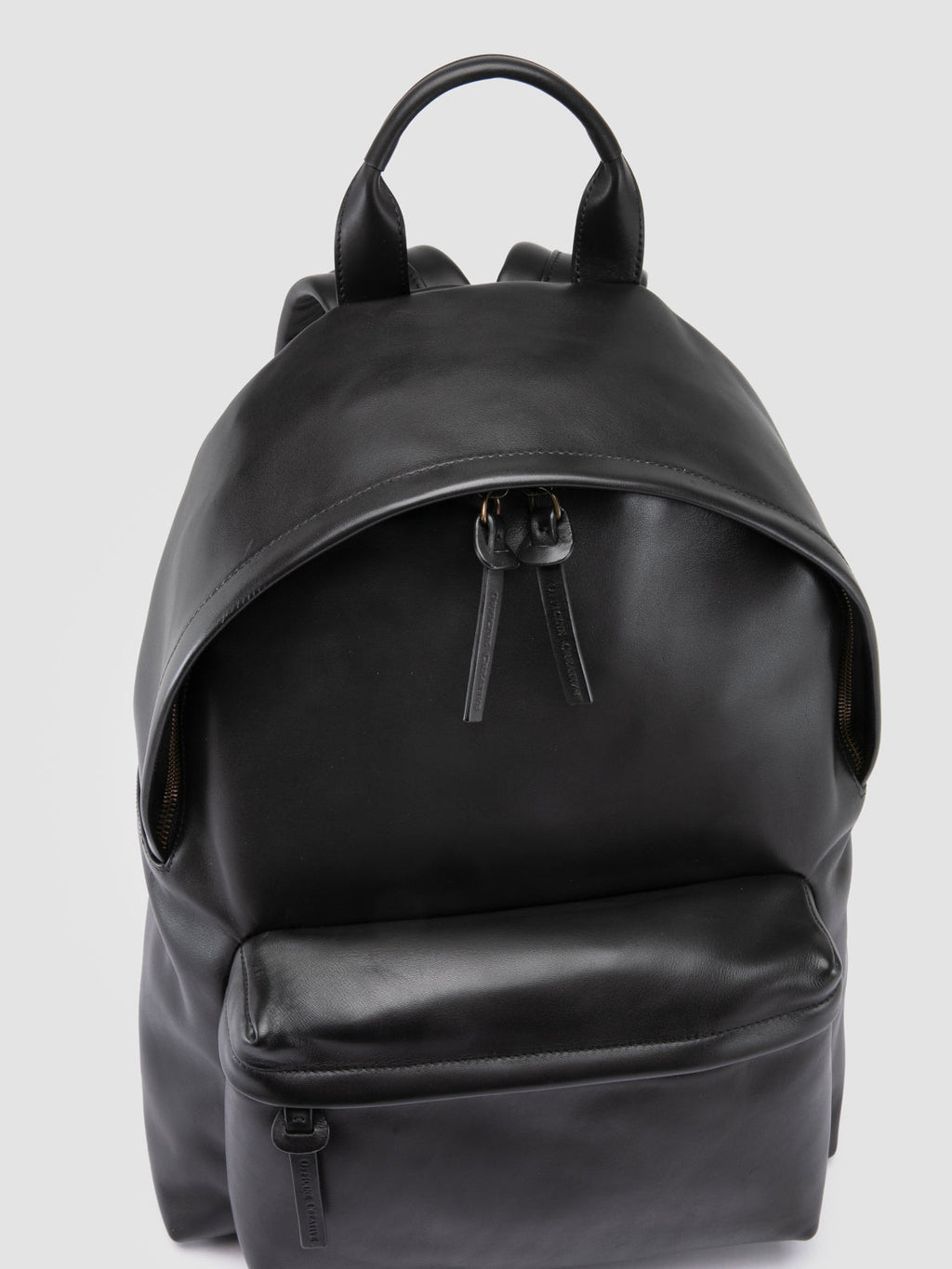 OC PACK 001 - Schwarzer Lederrucksack - image 2,side view
