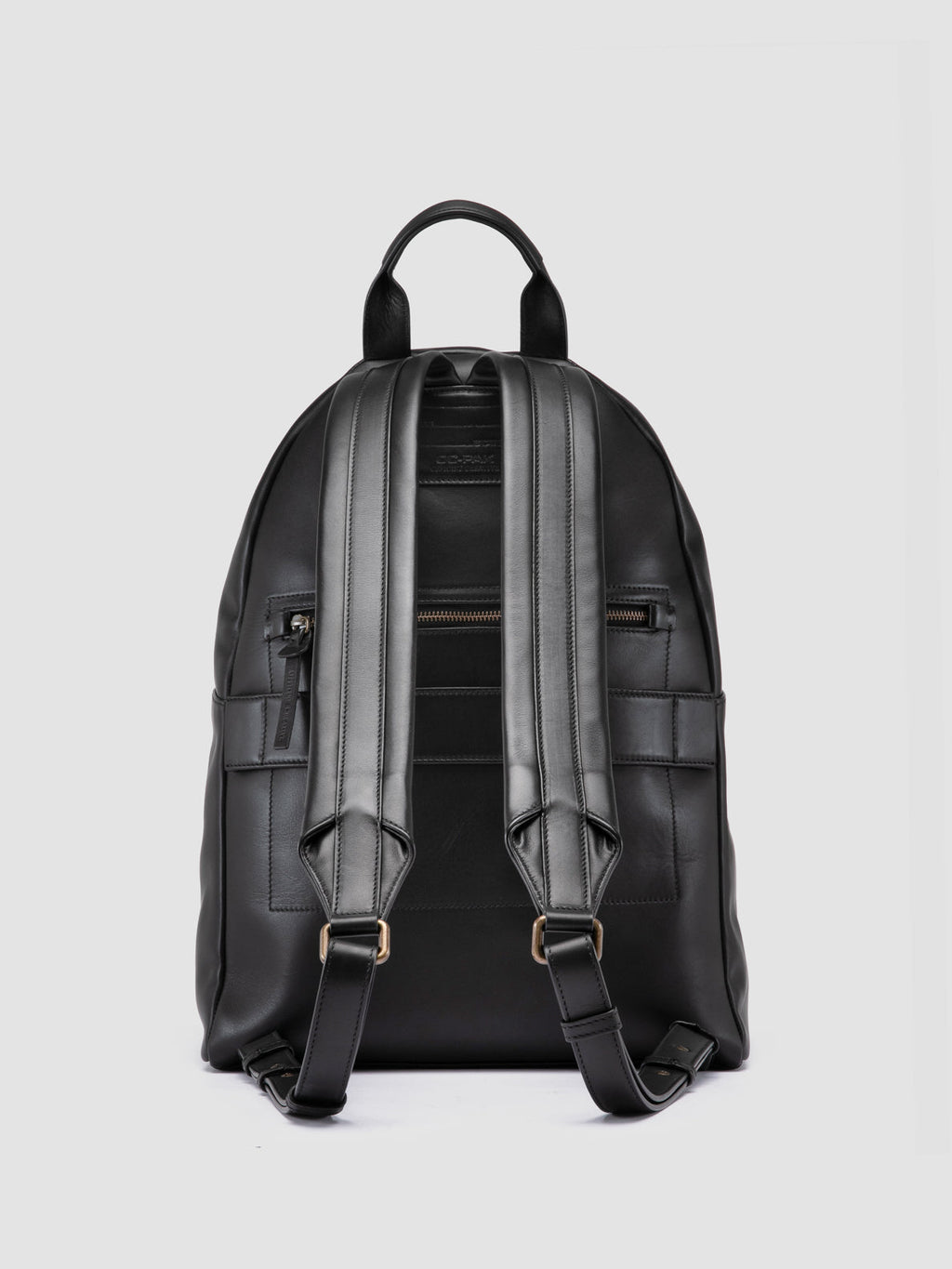 OC PACK 001 - Schwarzer Lederrucksack - image 4,side view