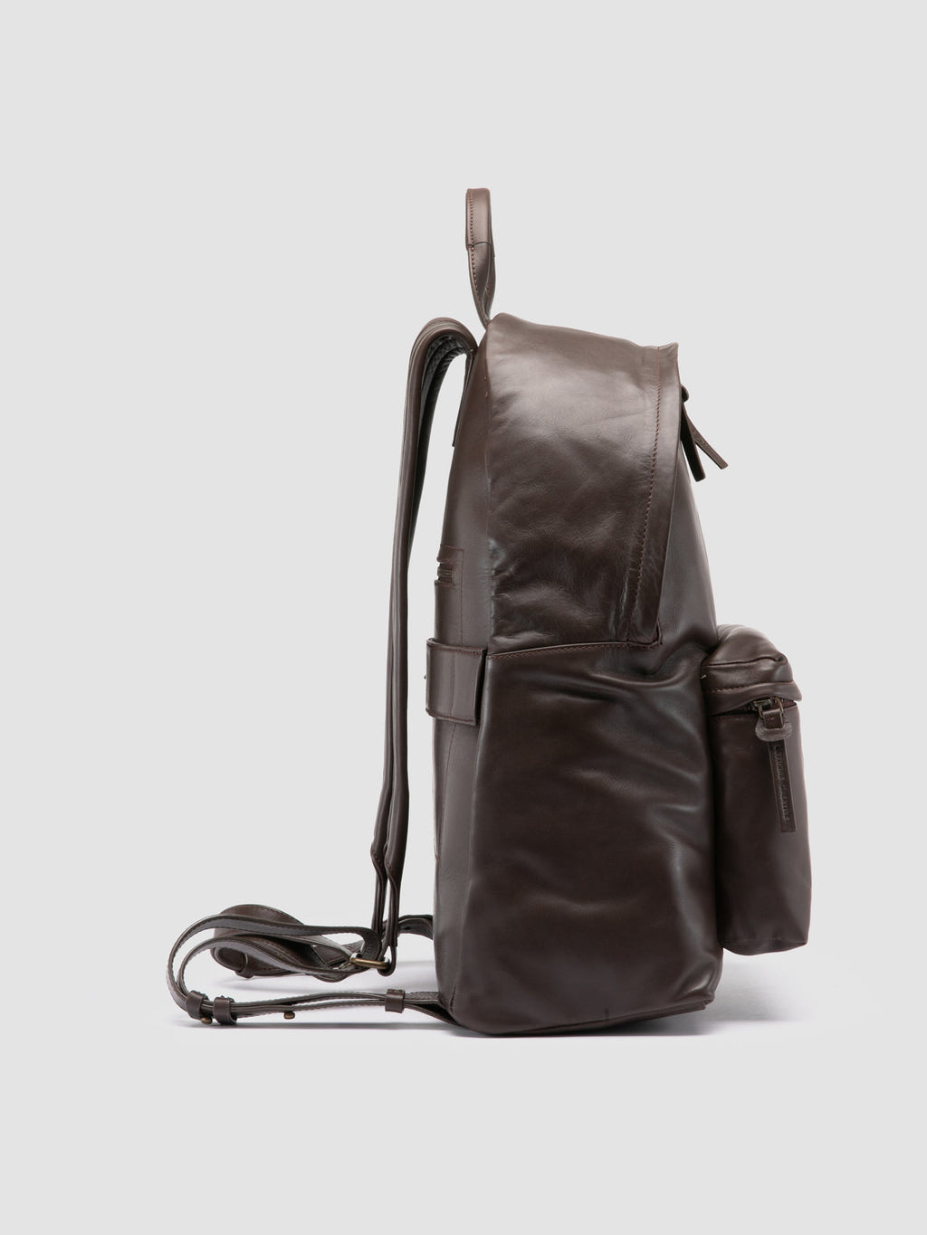OC PACK 001 - Brauner Lederrucksack - image 3,side view