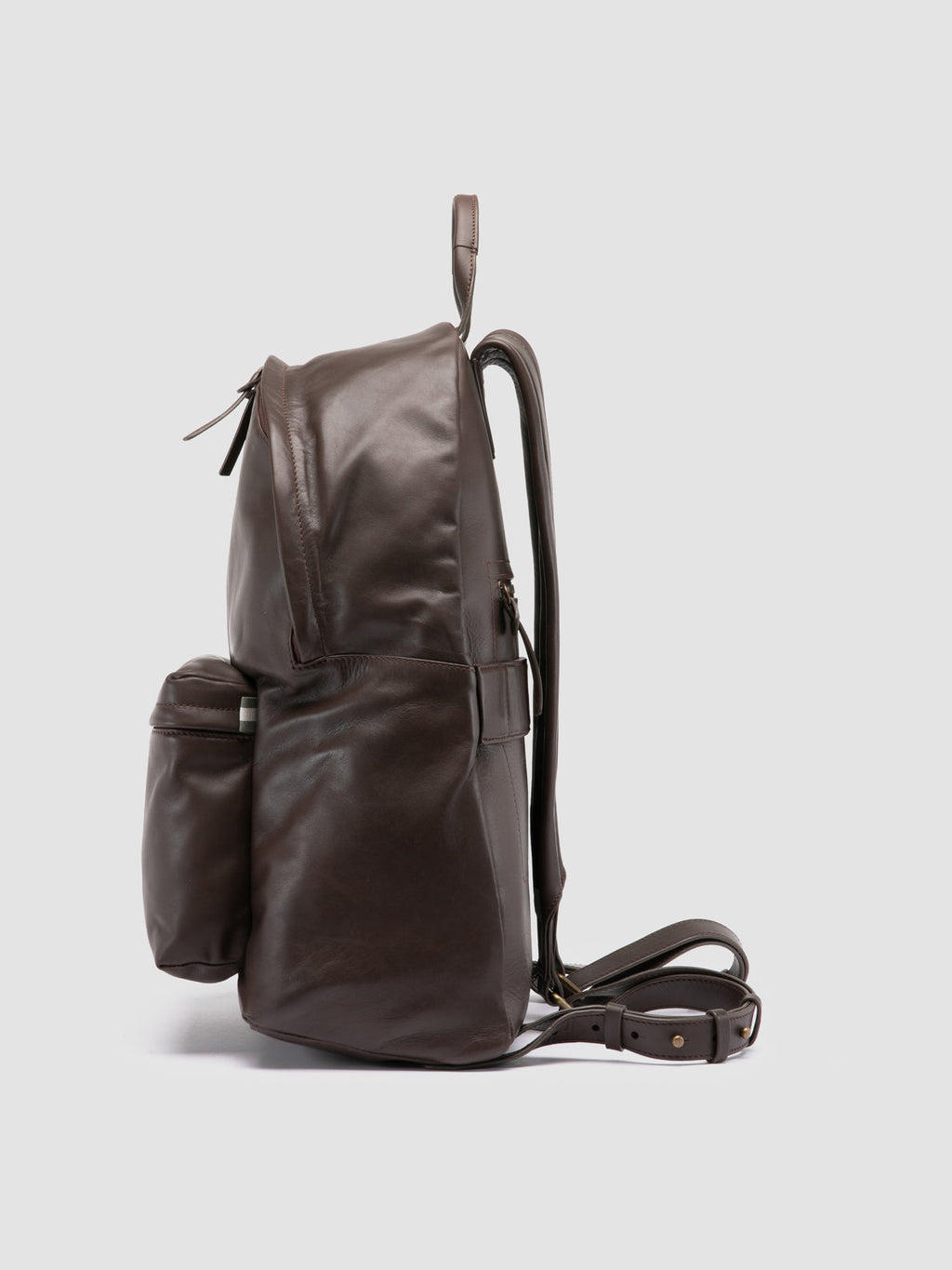 OC PACK 001 - Brauner Lederrucksack - image 5,side view