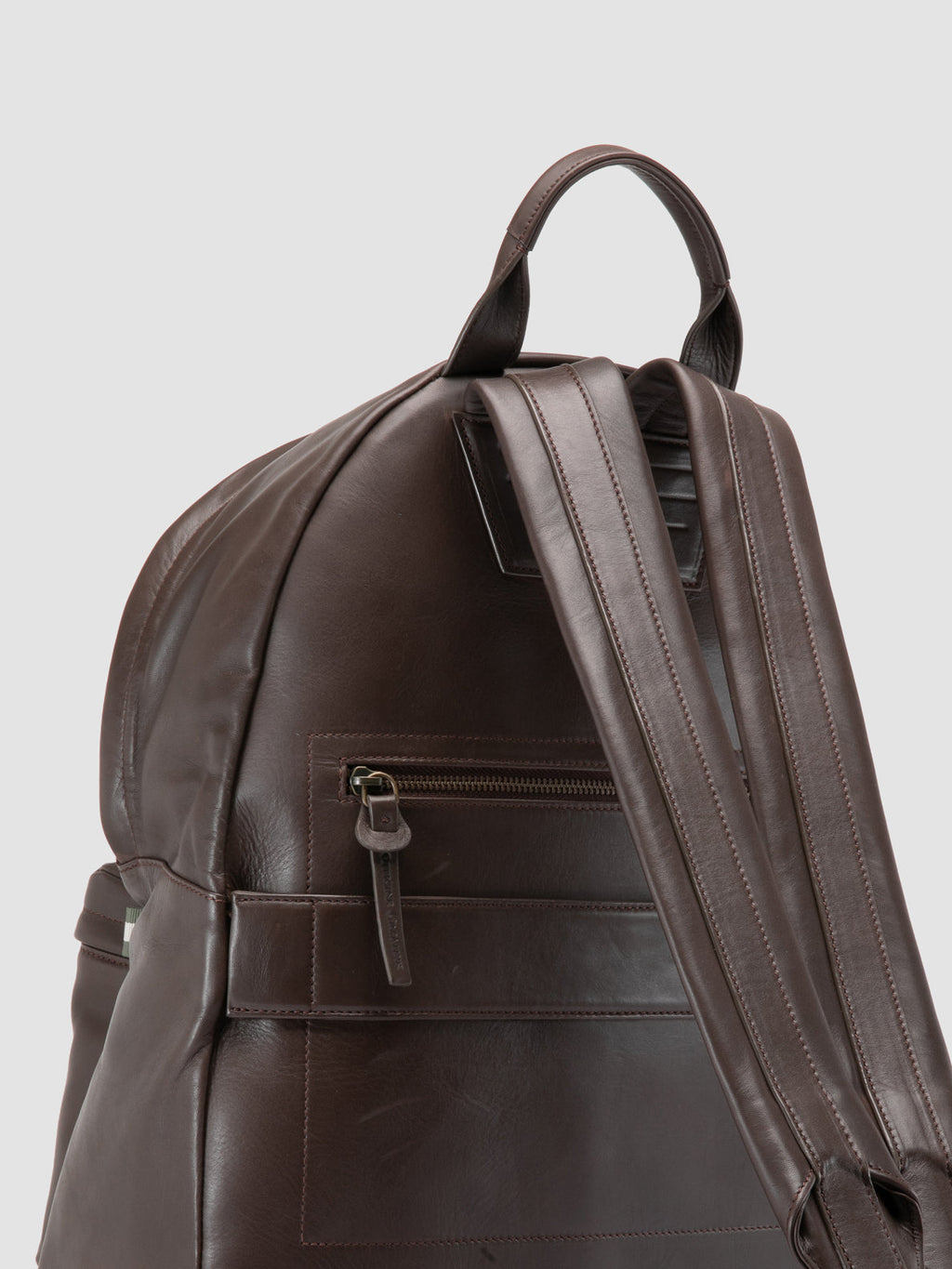 OC PACK 001 - Brauner Lederrucksack - image 6,side view