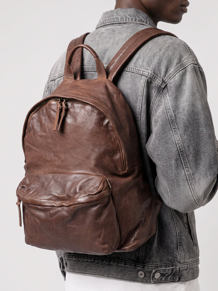 OC PACK 004 - Brown Leather Backpack-hover