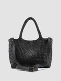 RAQUEL 001 - Black Leather Shoulder Bag - thumb image 4,side view