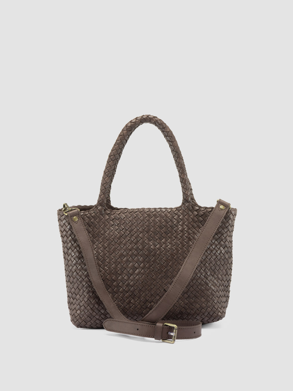 RAQUEL 001 - Braune Schultertasche aus Leder - image 5,side view