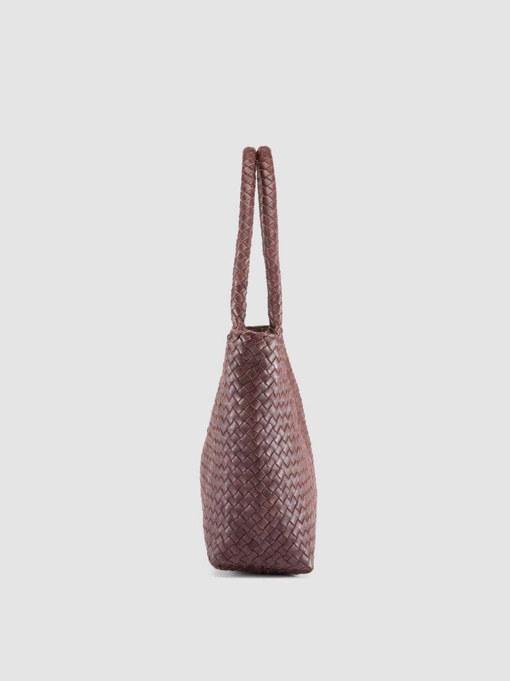 RAQUEL 001 - Burgundy Leather Shoulder Bag - image 3,side view