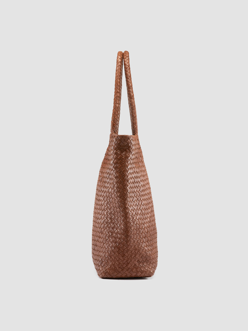 RAQUEL 002 - Brown Leather Shoulder Bag - image 3,side view
