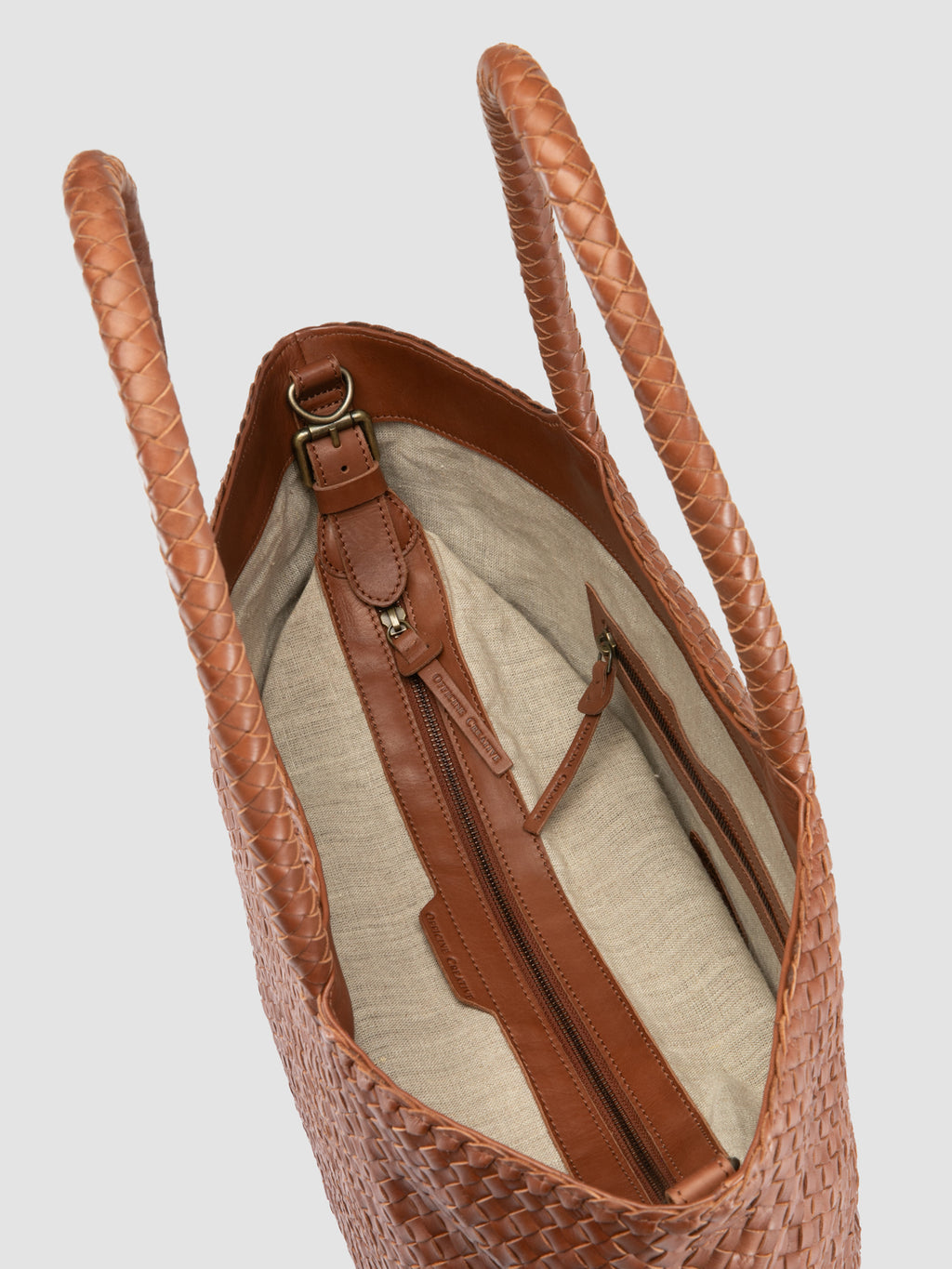 RAQUEL 002 - Brown Leather Shoulder Bag - image 6,side view