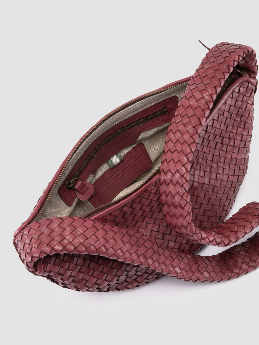 RAQUEL 003 - Burgundy Leather Crossbody Bag - image 6,side view