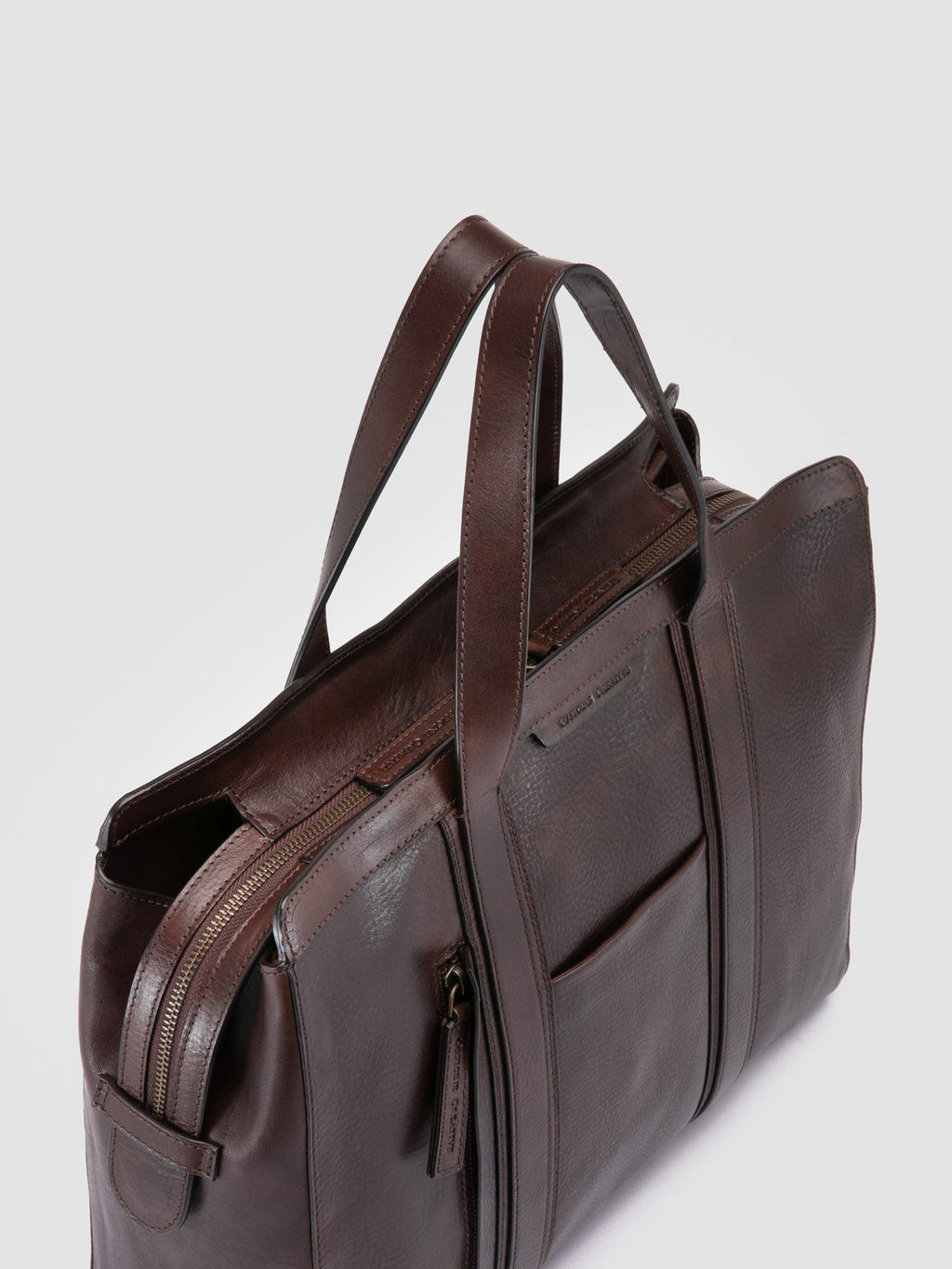 RARE 049 - Braune Aktentasche aus Leder - image 2,side view