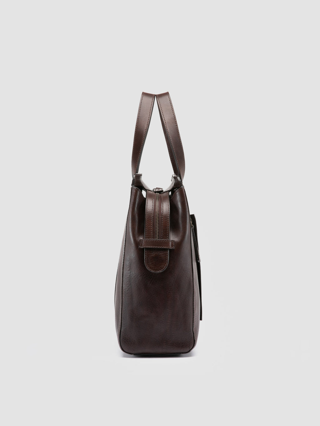 RARE 049 - Braune Aktentasche aus Leder - image 3,side view