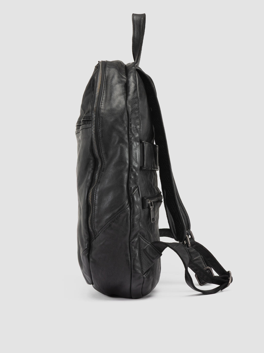 RECRUIT 019 - Black Leather Backpack - image OCBRECR19IGNIS1000TU0 - 5