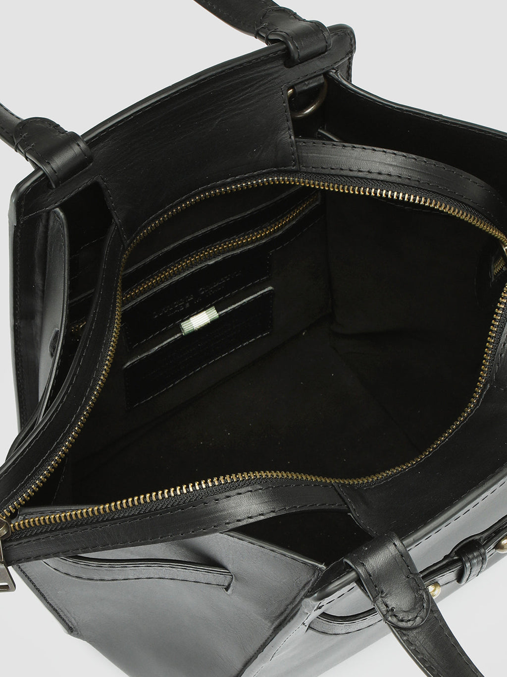 SADDLE 07 - Black Leather Handle Bag - image 5,side view