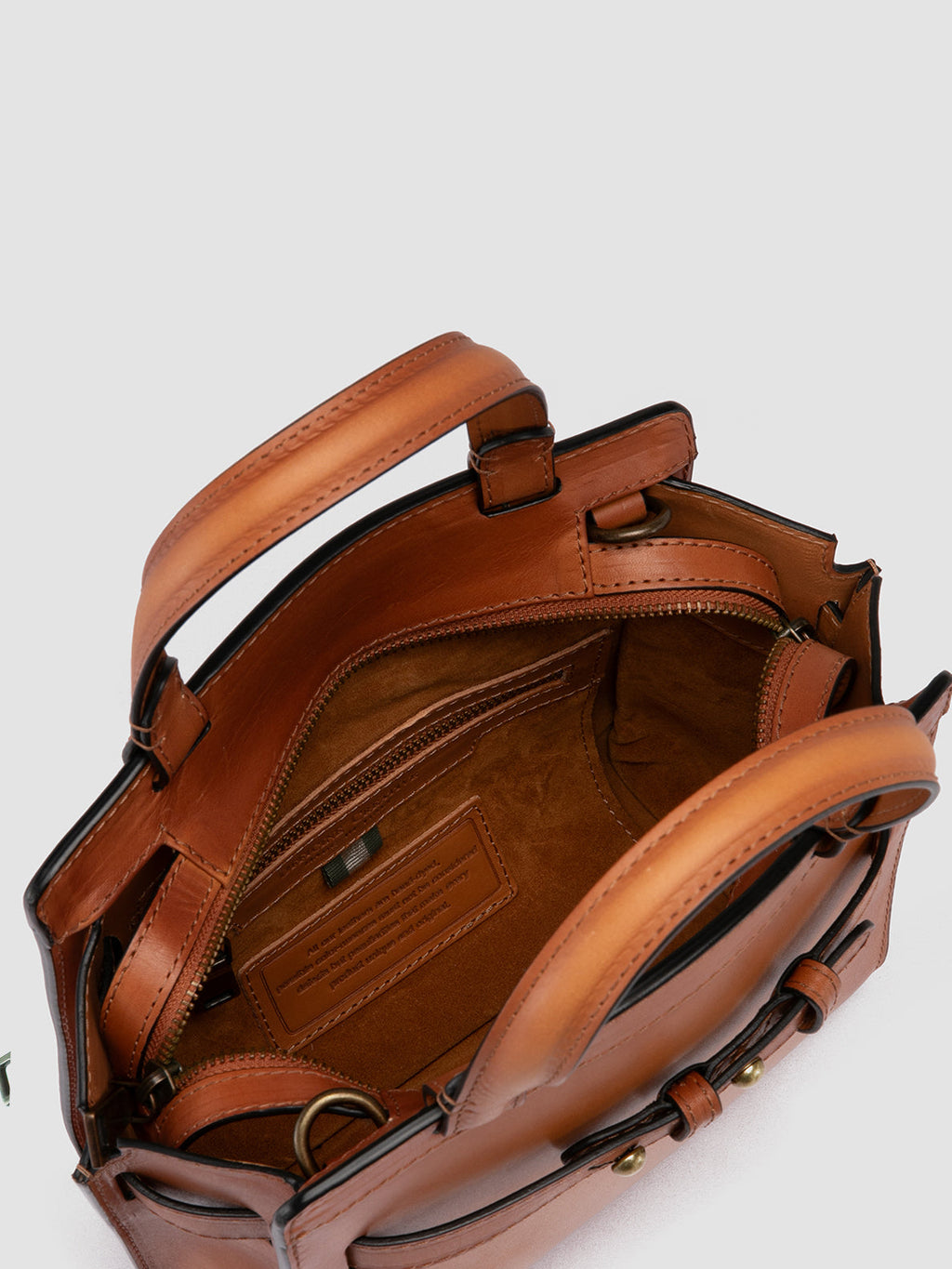 SADDLE 009 - Brown Leather Hand Bag - image 6,side view