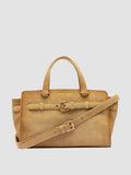 SADDLE 026 - Beige Suede Handle Bag - thumb image 1,side view