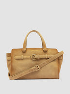 SADDLE 026 - Beige Suede Handle Bag