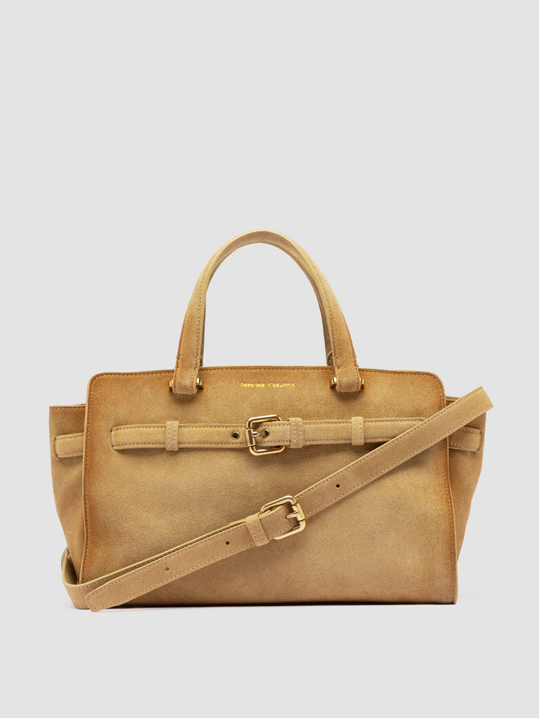 SADDLE 026 - Beige Suede Handle Bag