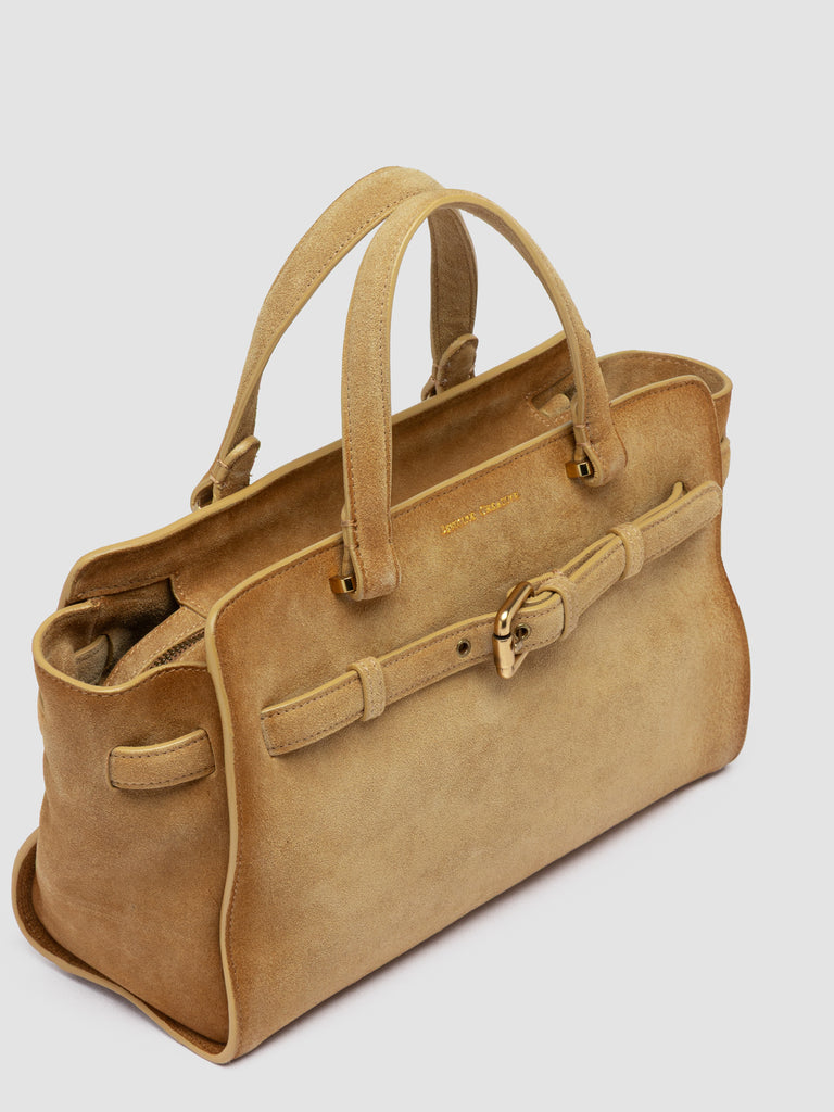 SADDLE 026 - Beige Suede Handle Bag