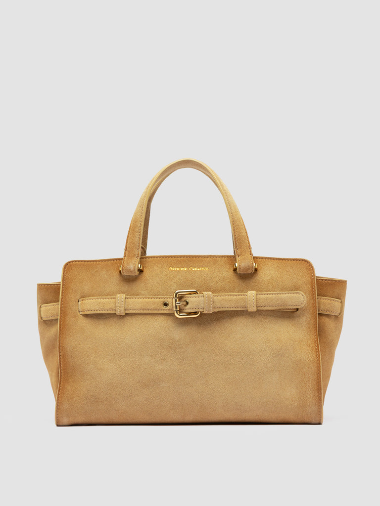 SADDLE 026 - Beige Suede Handle Bag