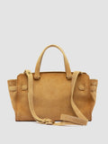 SADDLE 026 - Beige Suede Handle Bag - thumb image 5,side view