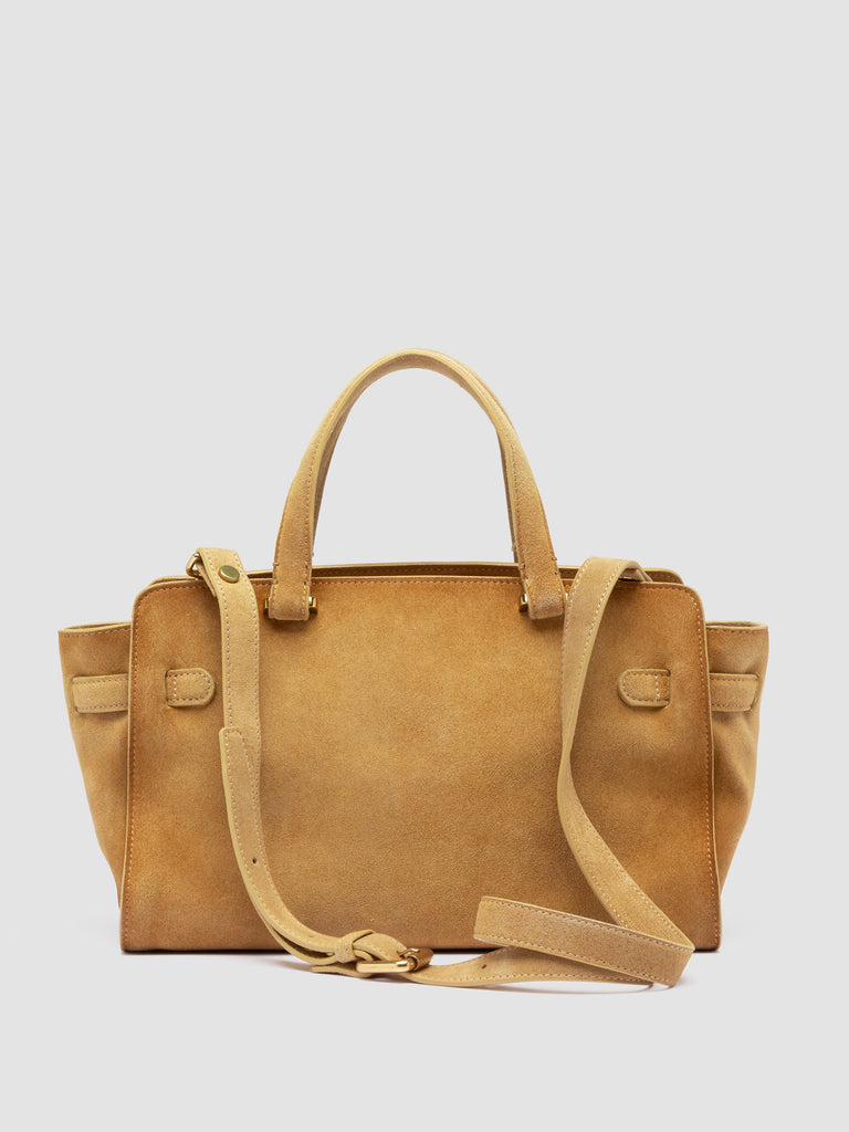 SADDLE 026 - Beige Suede Handle Bag