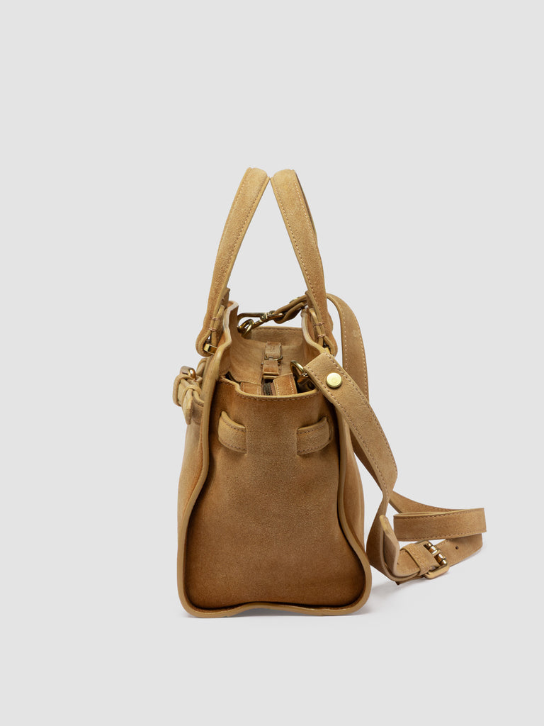 SADDLE 026 - Beige Suede Handle Bag