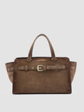 SADDLE 026 - Brown Suede Handle Bag - thumb image 1,side view