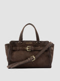 SADDLE 026 - Brown Suede Handle Bag - thumb image 1,side view