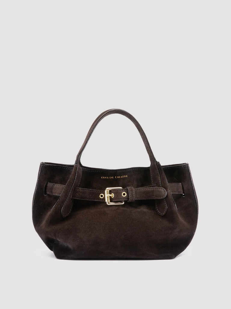 SADDLE 028 - Brown Suede Handle Bag