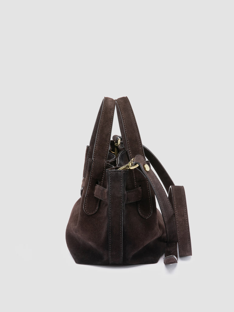 SADDLE 028 - Brown Suede Handle Bag