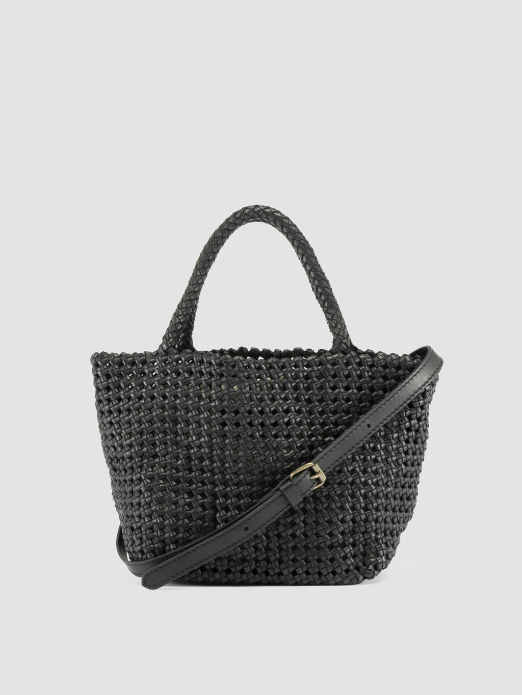 VICKY 001 - Schwarze Henkeltasche aus Leder - image 1,side view