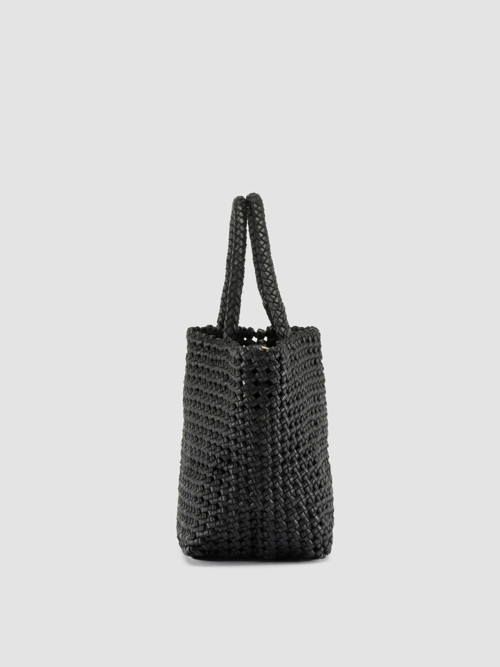 VICKY 001 - Schwarze Henkeltasche aus Leder - image 4,side view