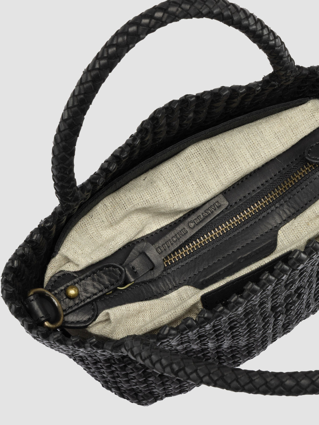 VICKY 001 - Schwarze Henkeltasche aus Leder - image 7,side view