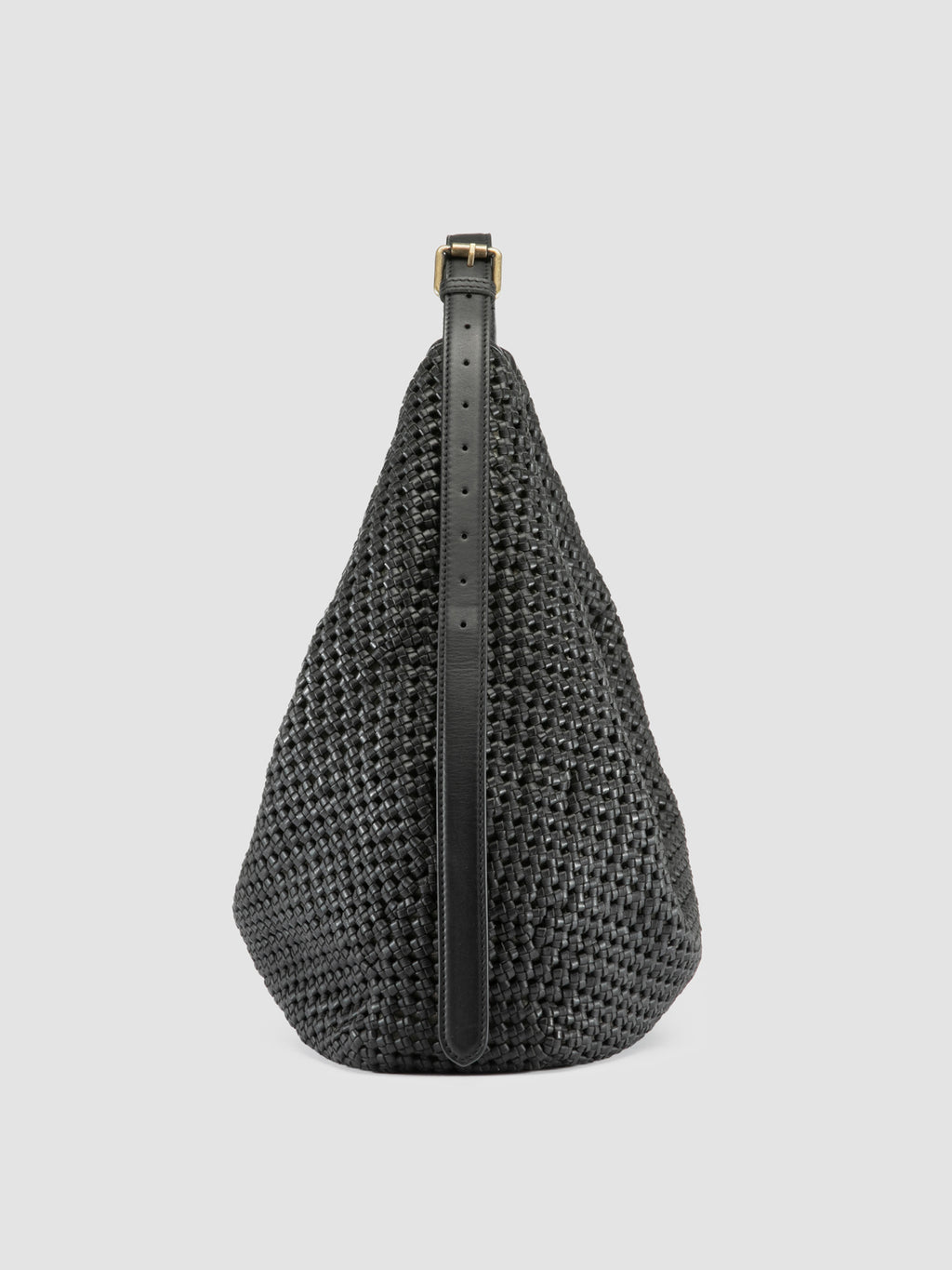 VICKY 002 - Schwarze Umhängetasche aus Leder - image 3,side view