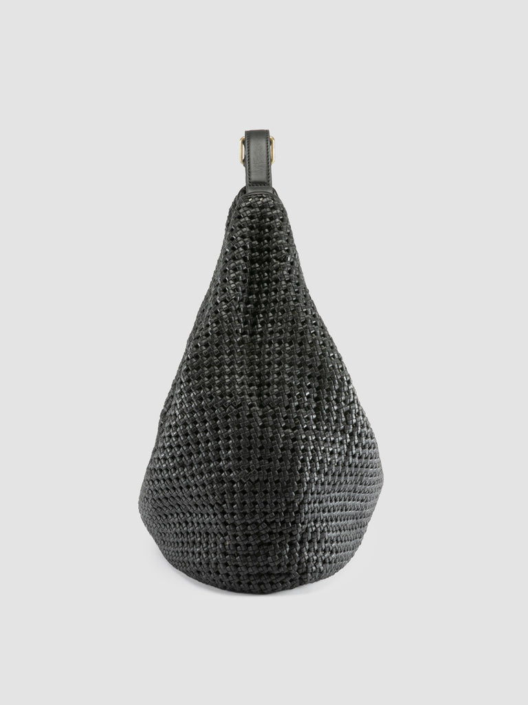 VICKY 002 - Black Leather Shoulder Bag