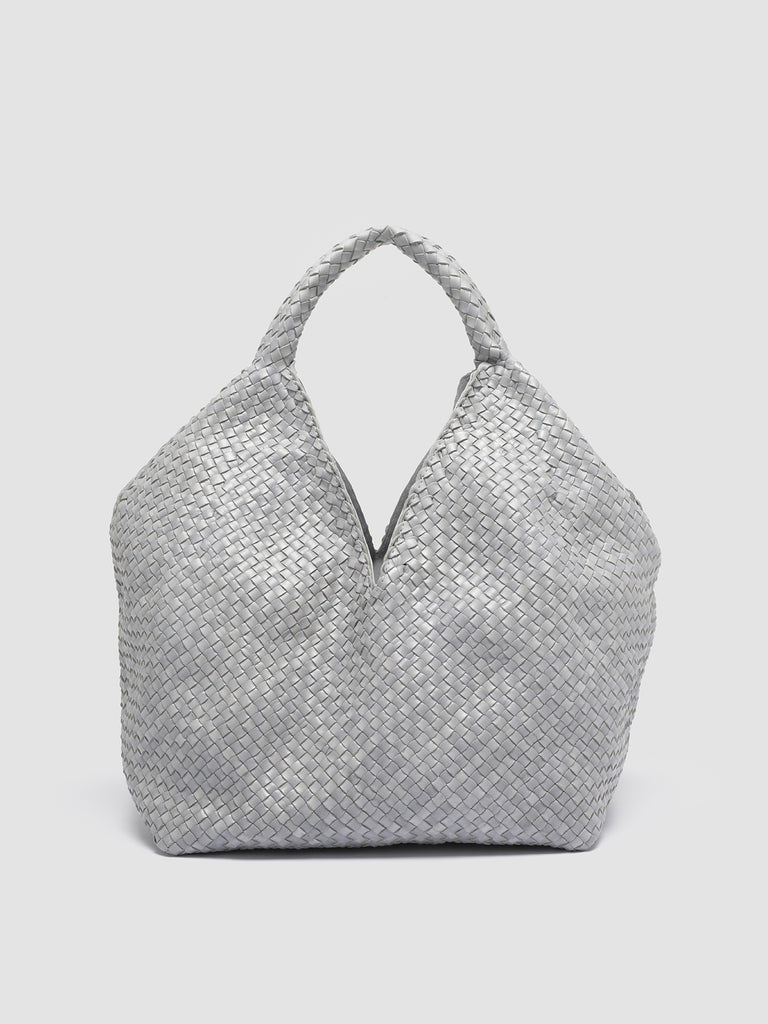 OC CLASS 056 Woven - Grey Leather Handle Bag