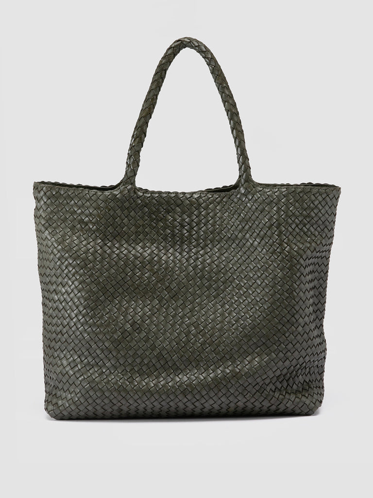 OC CLASS 35 Woven - Green Woven Leather Shoulder Bag