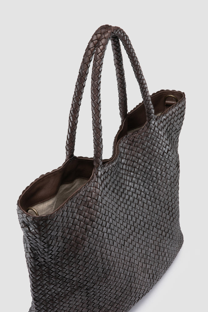 OC CLASS 35 Woven – Braune Tragetasche aus Leder