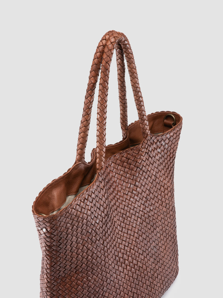 OC CLASS 35 Woven – Braune Tragetasche aus Leder