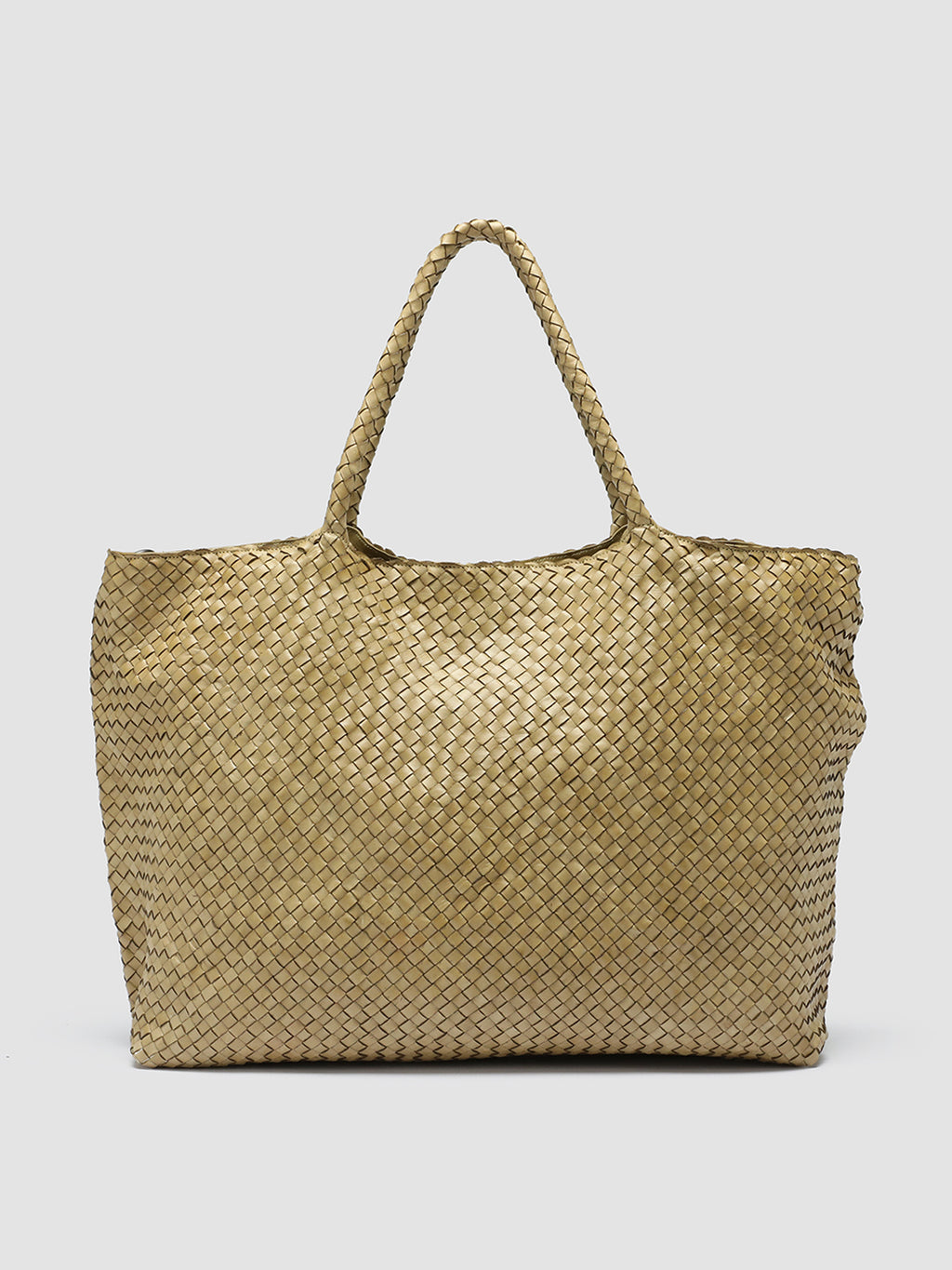 OC CLASS 3 - Green Woven Leather Shoulder Bag