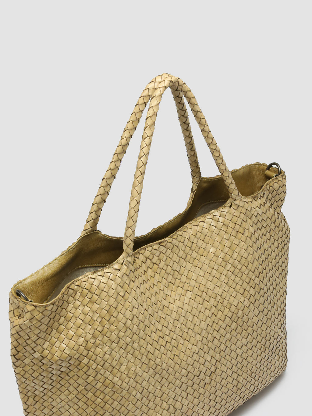 OC CLASS 3 - Green Woven Leather Shoulder Bag