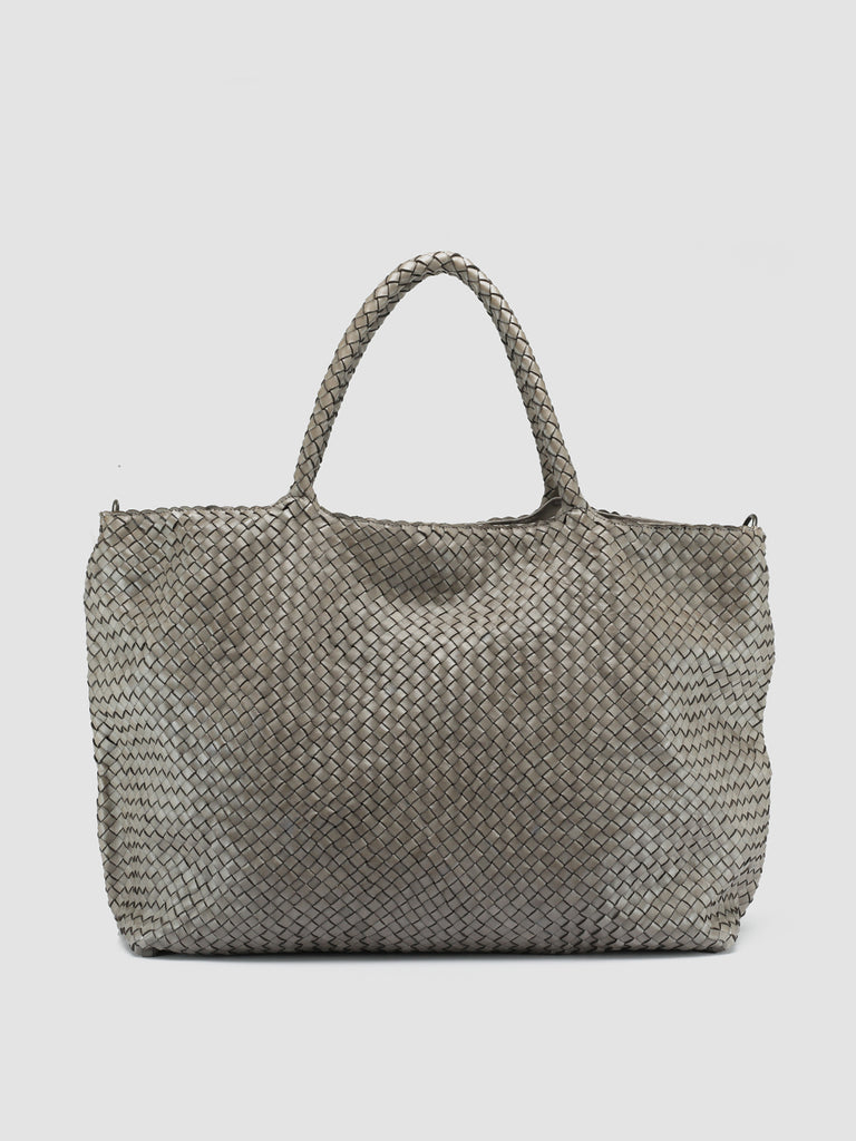 OC CLASS 3 - Taupe Woven Leather Shoulder Bag