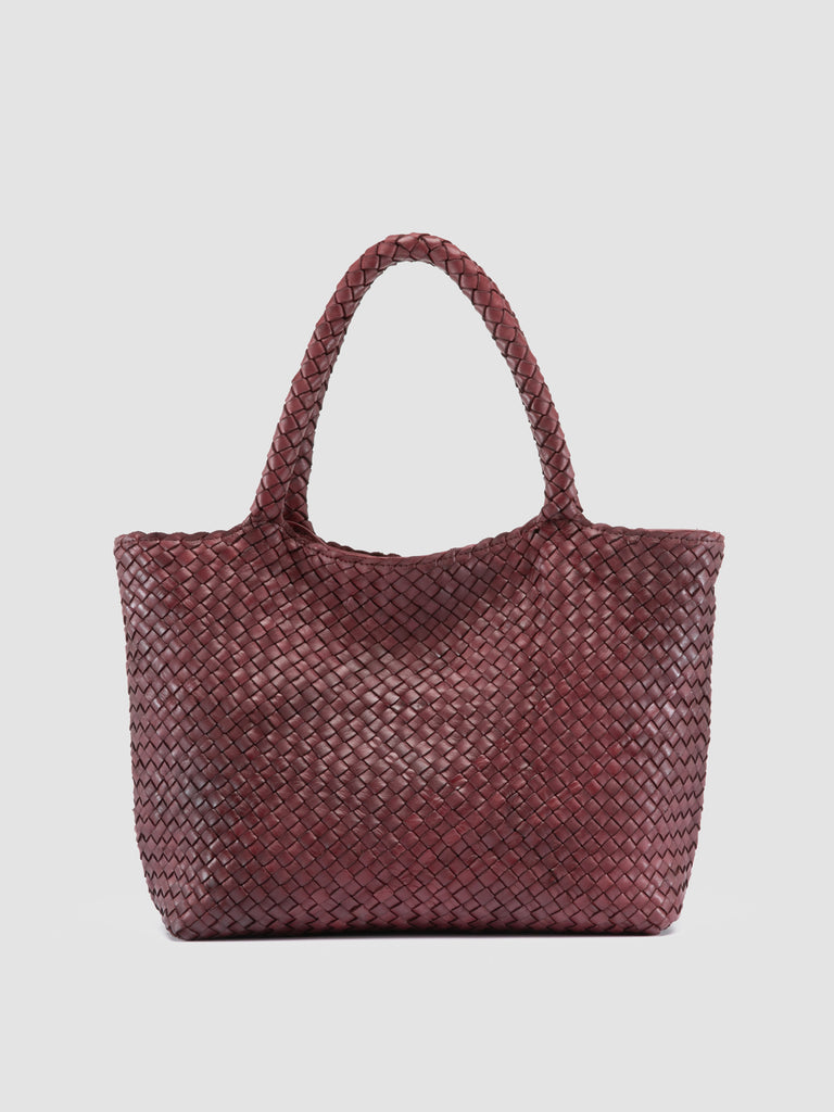 OC CLASS 48 - Burgundy Woven Leather tote bag