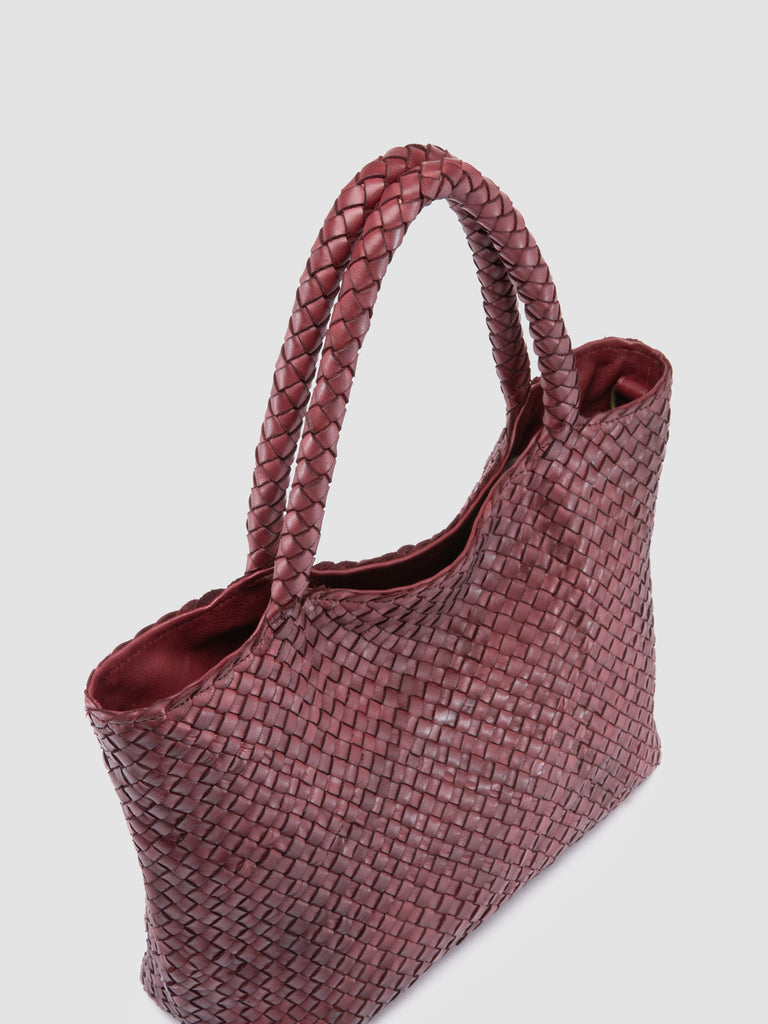 OC CLASS 48 - Burgundy Woven Leather tote bag