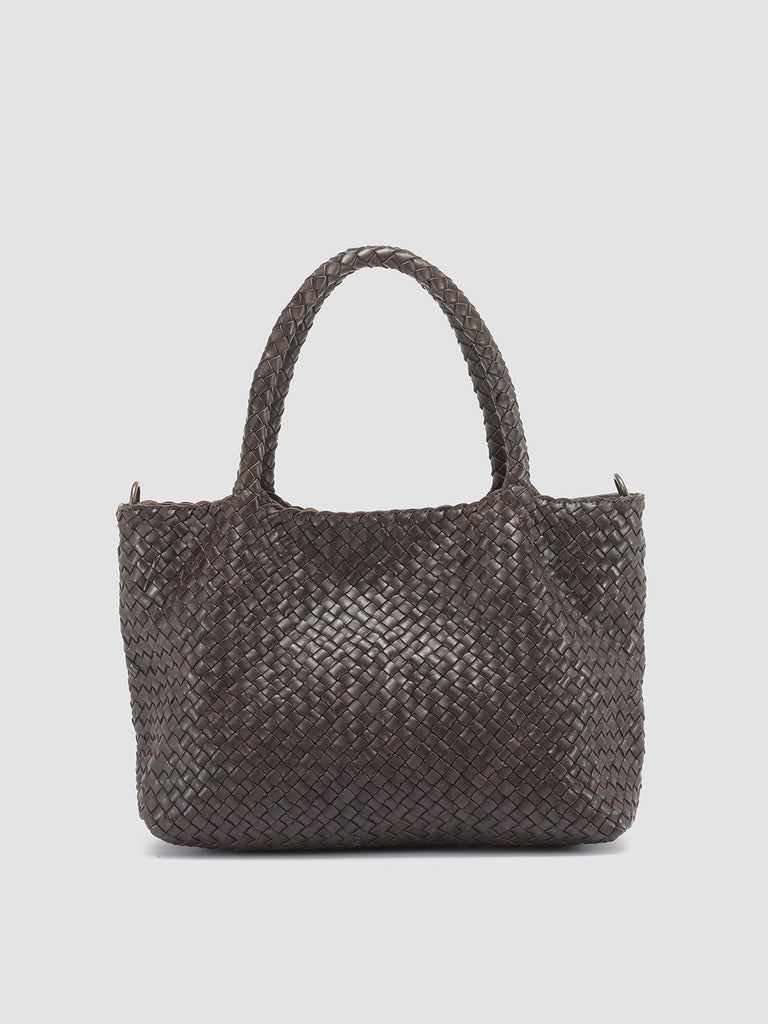 OC CLASS 48 - Brown Woven Leather tote bag