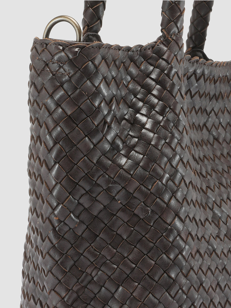 OC CLASS 48 - Brown Woven Leather tote bag