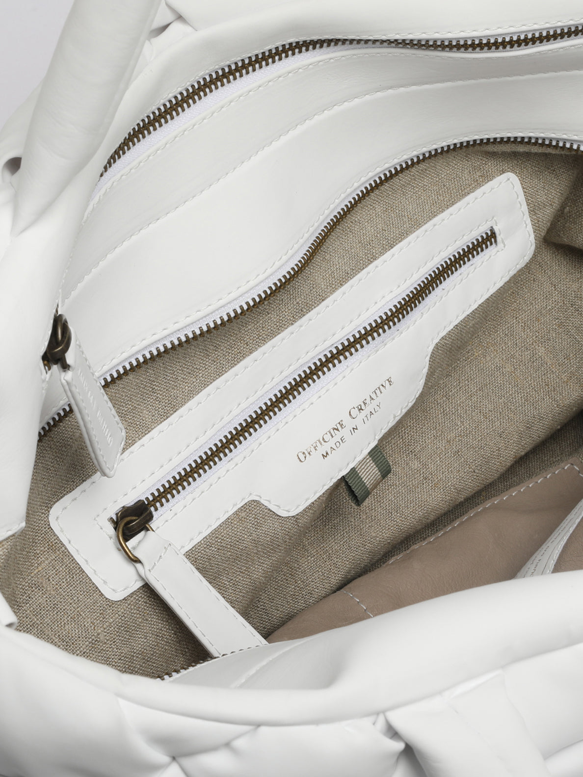 OC CLASS 511 Massive - White Leather Handle Bag – Officine Creative