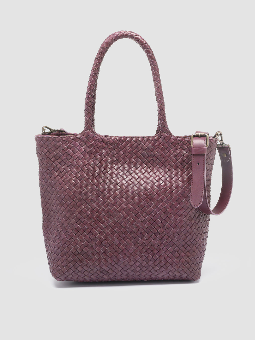 OC CLASS 511 Woven - Burgundy Leather Handle Bag